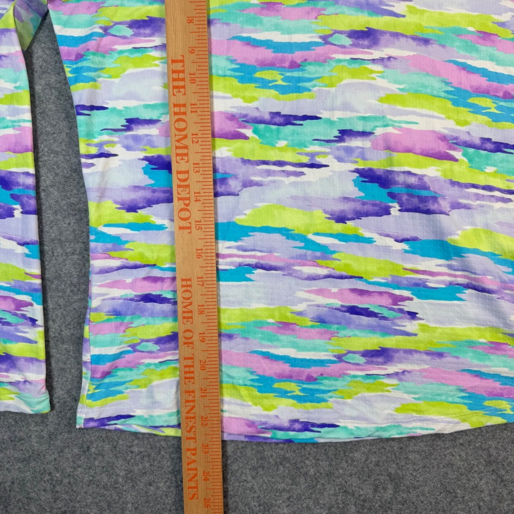 IBKUL Sun Shirt Womens Medium Purple Blue Watercolor Abstract IceFil Quarter Zip - Picture 6 of 8
